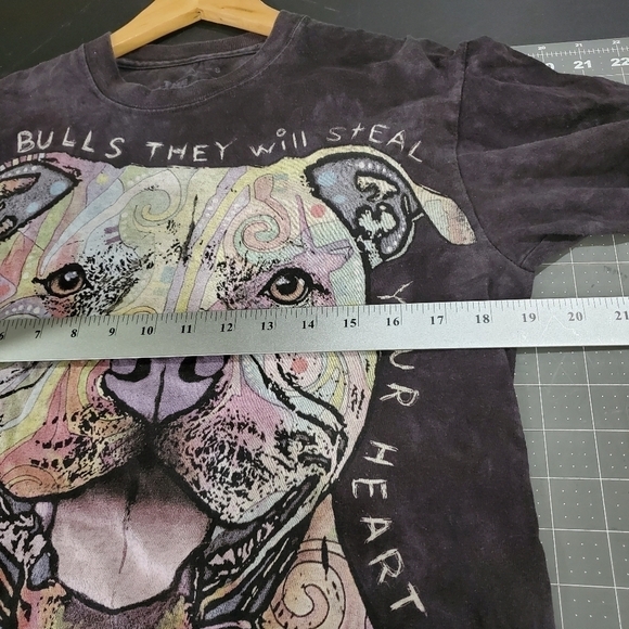 The Mountain Beware of Pit Bulls Hand Dyed Dog Short Sleeve T-Shirt Size Small - Picture 7 of 7
